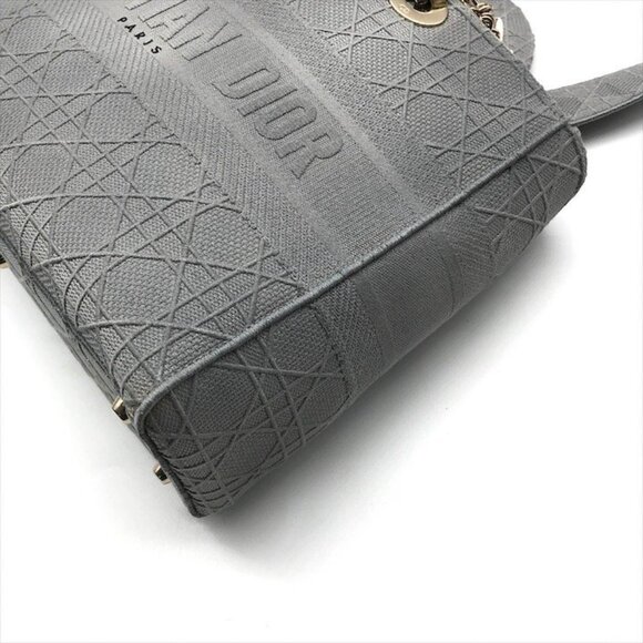 Christian Dior Lady D-Lite Handbag 2-way hand/shoulder bag, grey. - Picture 9 of 11